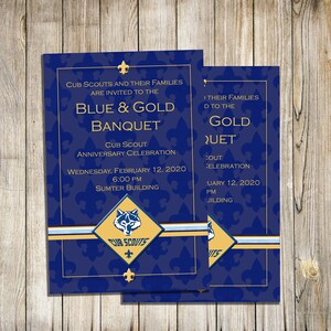 Blue and Gold Banquet Invitation for Cub Scouts