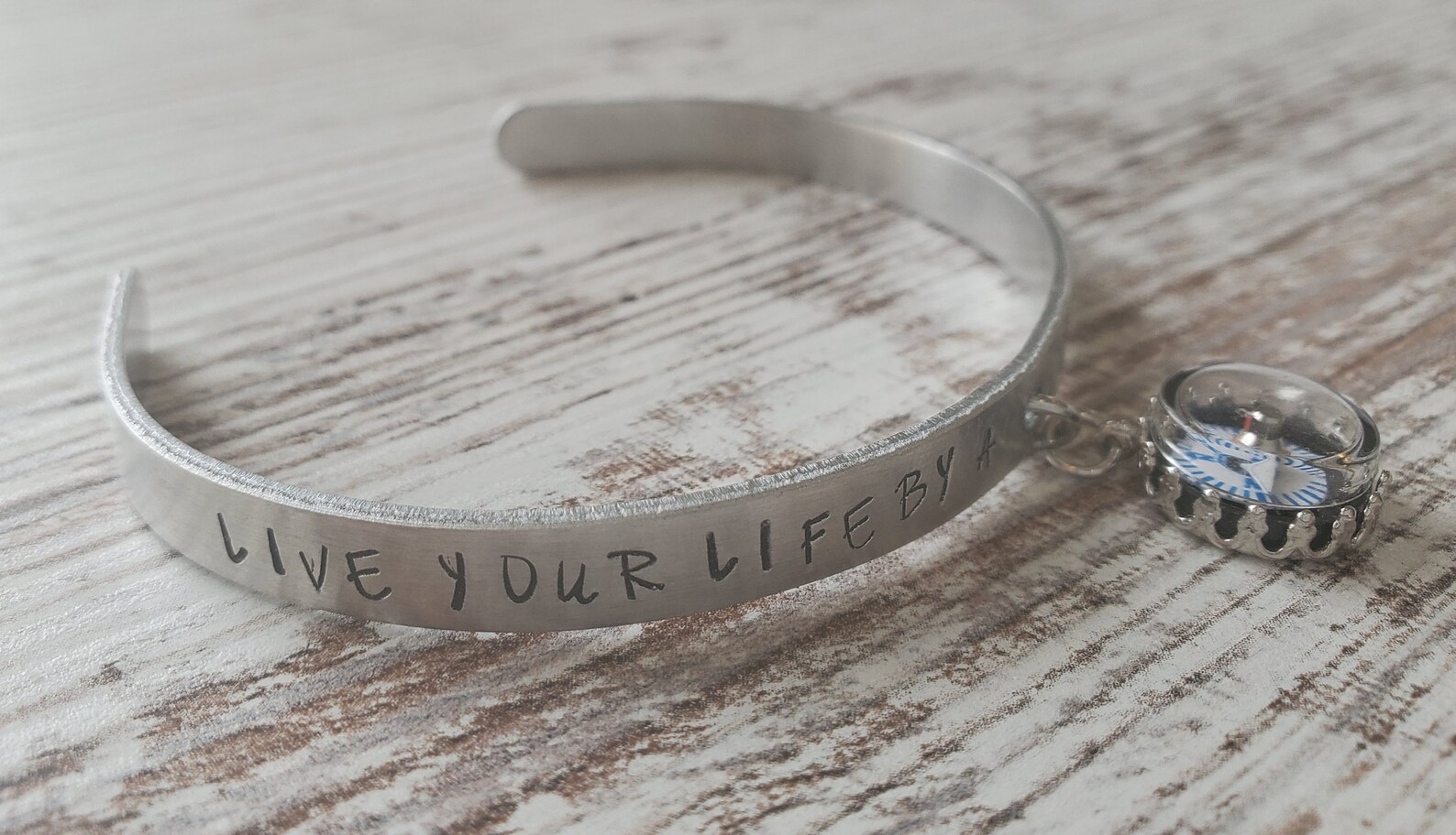 Compass Bracelet Personalized Bracelet Silver Bracelet Etsy