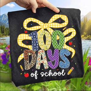 Preppy Coquette 100 Days of School Floral Glitter Png, Teacher 100 days Png, brushstroke 100 days of school png, Teach Love Inspire Png