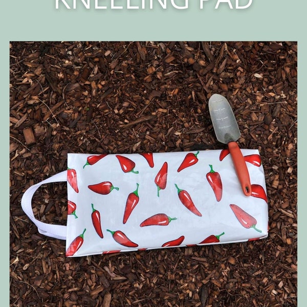 PDF sewing pattern for Garden Kneeling Pad, waterproof knee mat, DIY tutorial for eco friendly oilcloth outdoor kneeler cushion