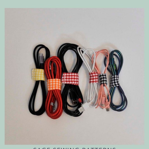 DIY Cord Keeper Wraps, PDF downloadable sewing pattern and tutorial for home organization and cord holder