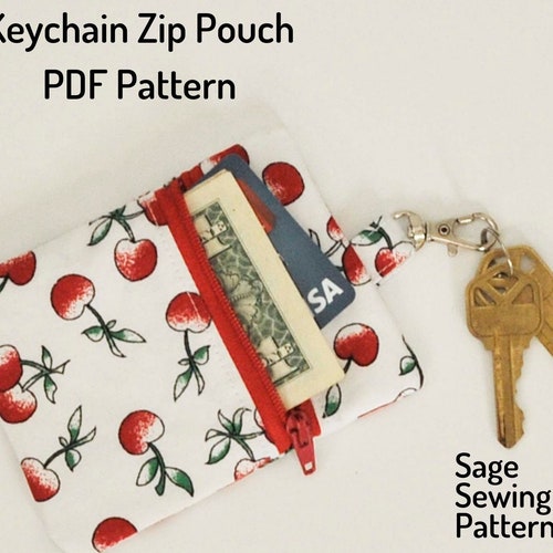 Keychain Zipper Pouch PDF Downloadable Sewing Pattern Zipper Etsy