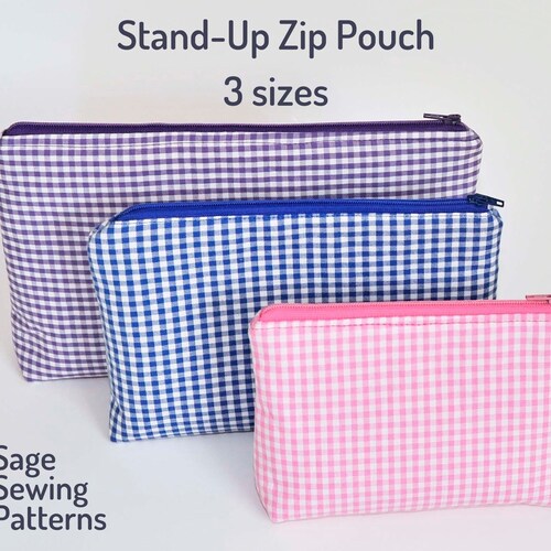 Stand up Zipper Pouch Bag PDF Downloadable Sewing Pattern Etsy