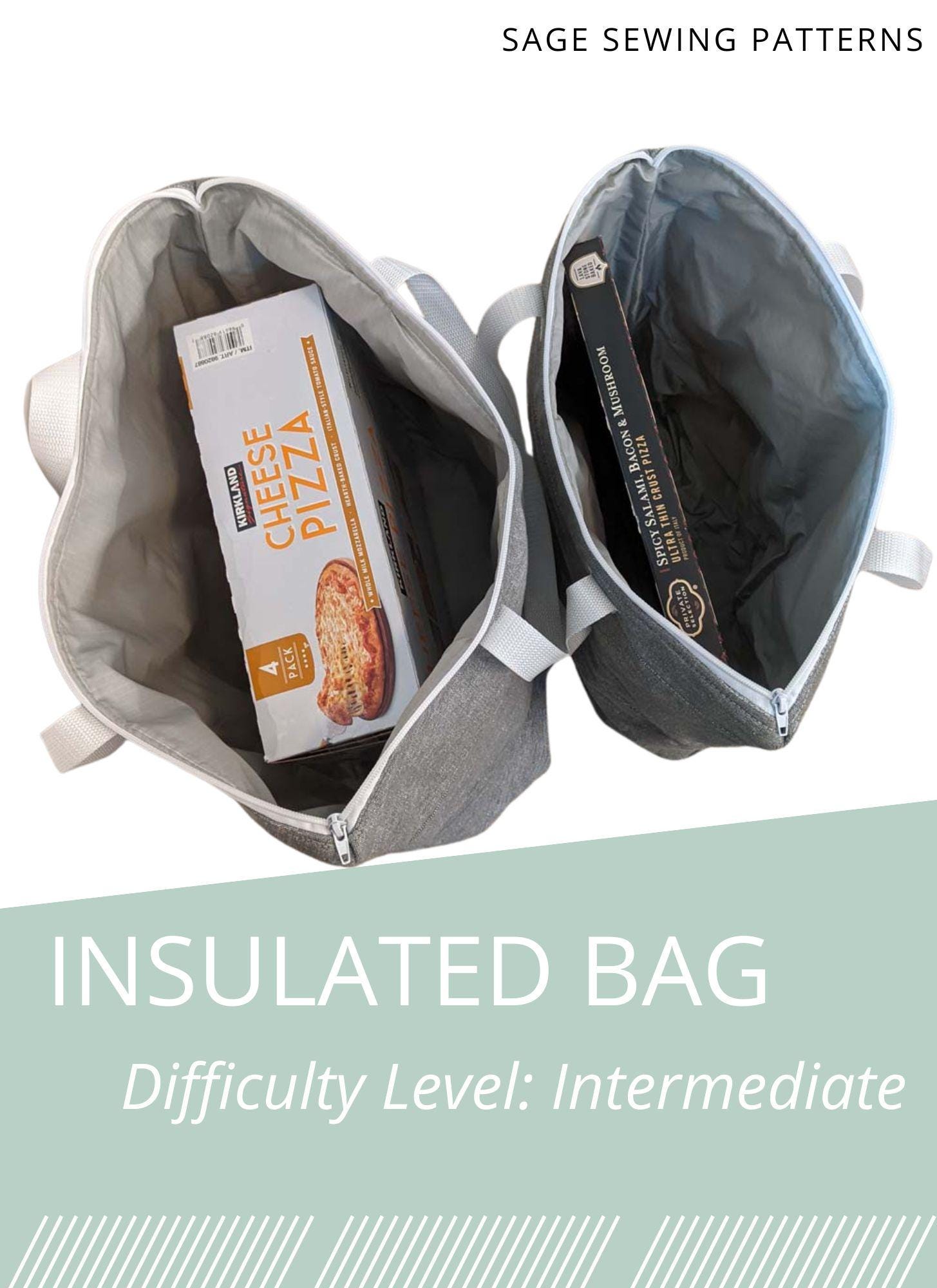 Insulated Grocery Bags Sewing Pattern Tutorial, PDF Digital Download ...