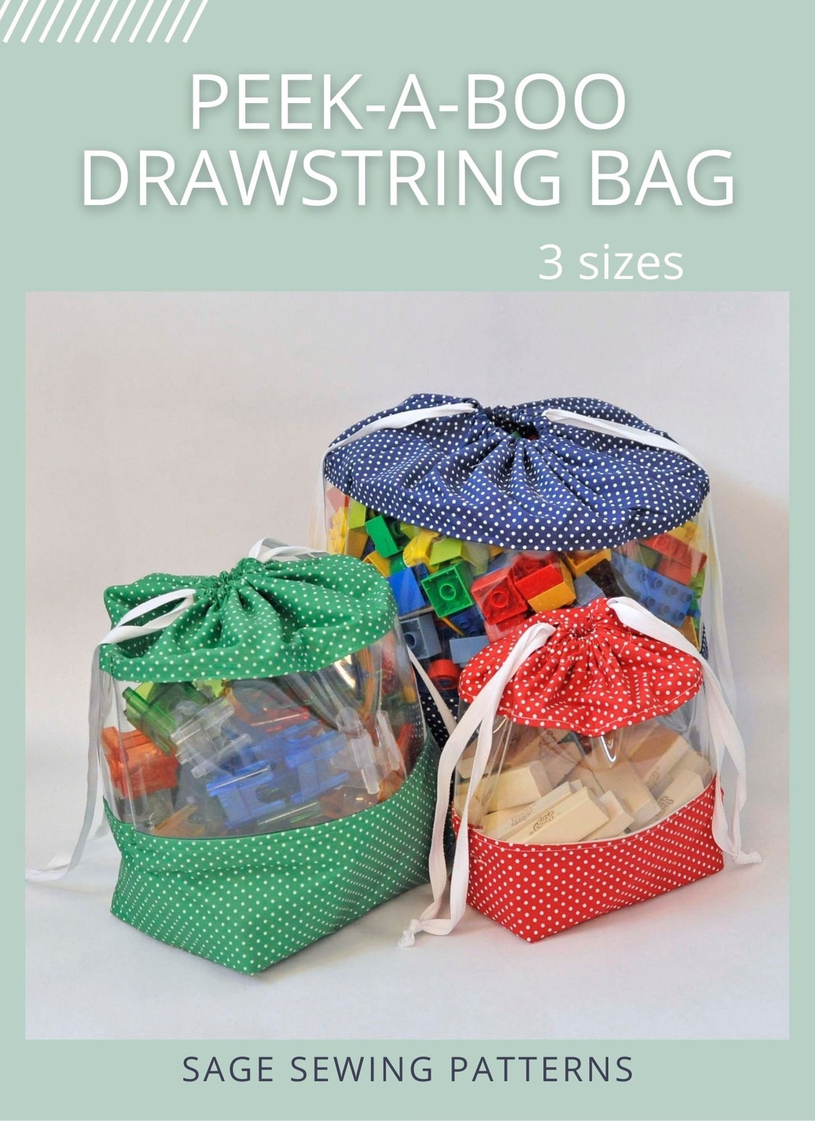 PDF Sewing Pattern Tutorial Peek A Boo Toy Storage Bag, Clear Vinyl ...