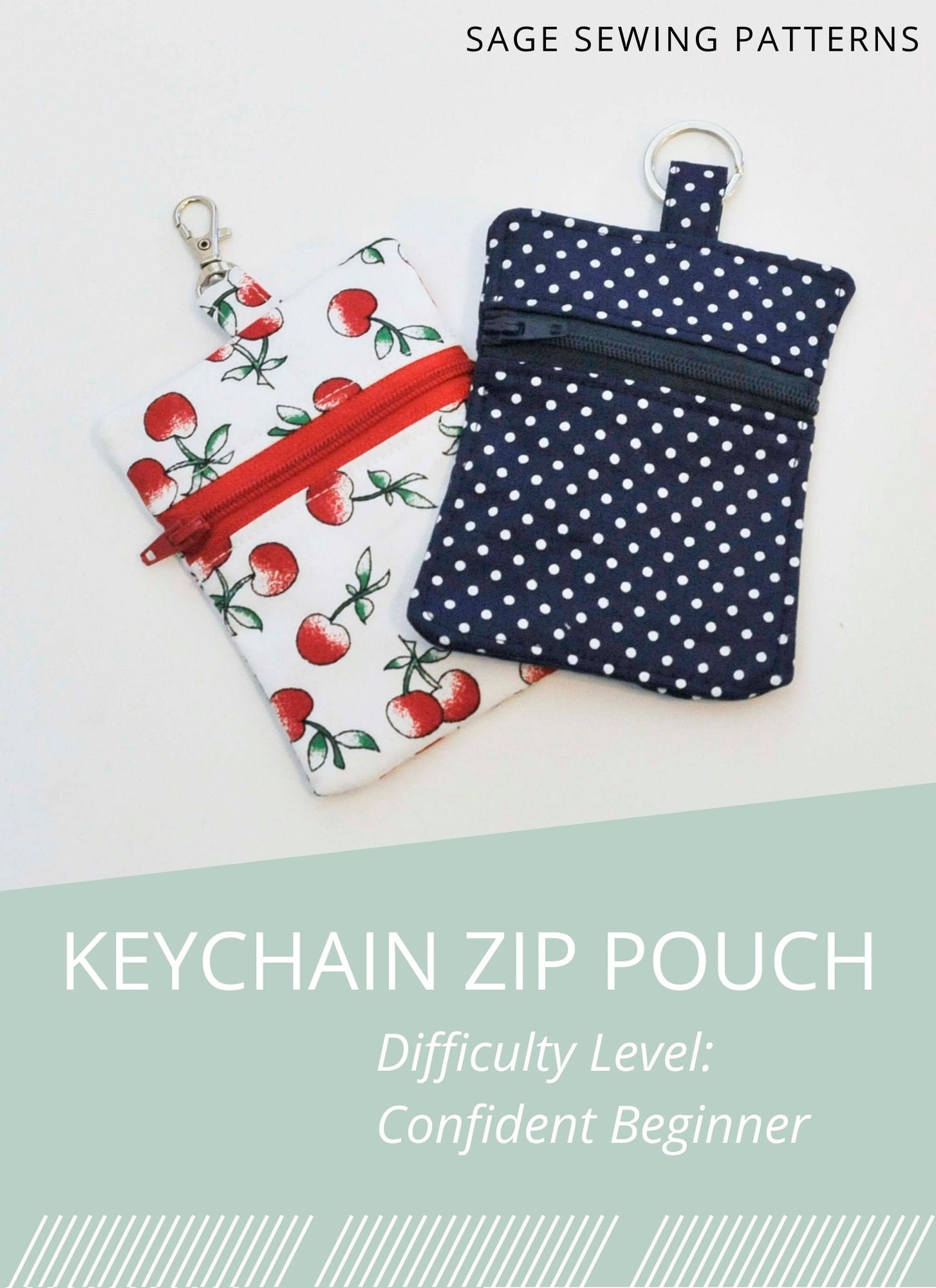 Keychain Zipper Pouch PDF Downloadable Sewing Pattern Zipper Etsy
