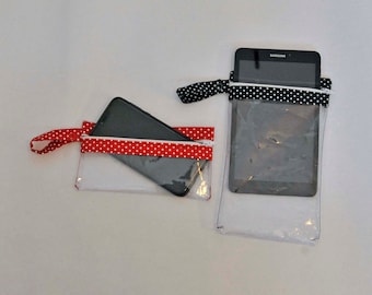 PDF sewing pattern Technology Wet Bag for phone or tablet, Clear Vinyl Zipper Pouch, See Through Zip window bag sewing template and tutorial