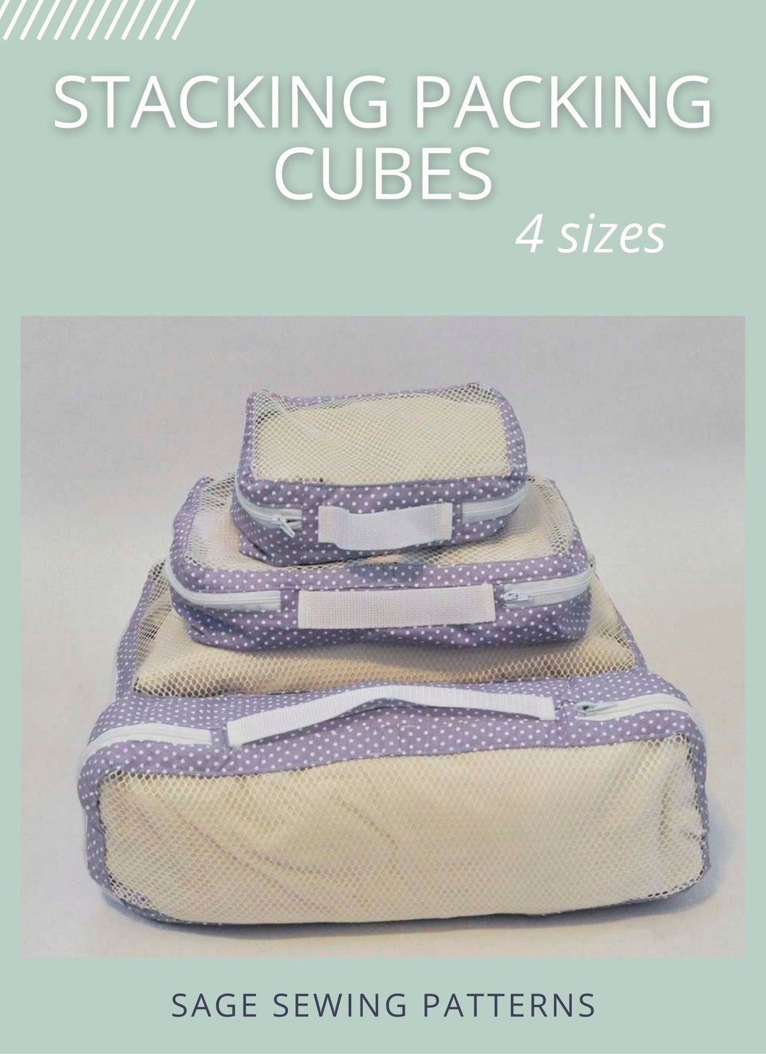 Stacking Packing Cubes PDF Downloadable Sewing Pattern, 4 Sizes ...