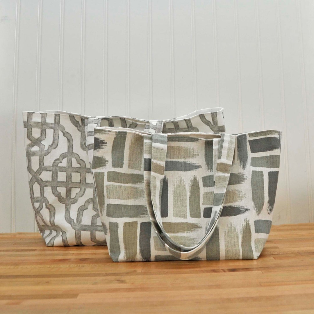 Large Tote Bag Sewing Pattern, PDF Downloadable Sewing Tutorial, Canvas