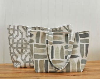 Modello di cucito per borsa tote grande, tutorial di cucito in PDF scaricabile, tutorial di cucito per borsa a tracolla in tela, borsone da lavoro fai-da-te facile