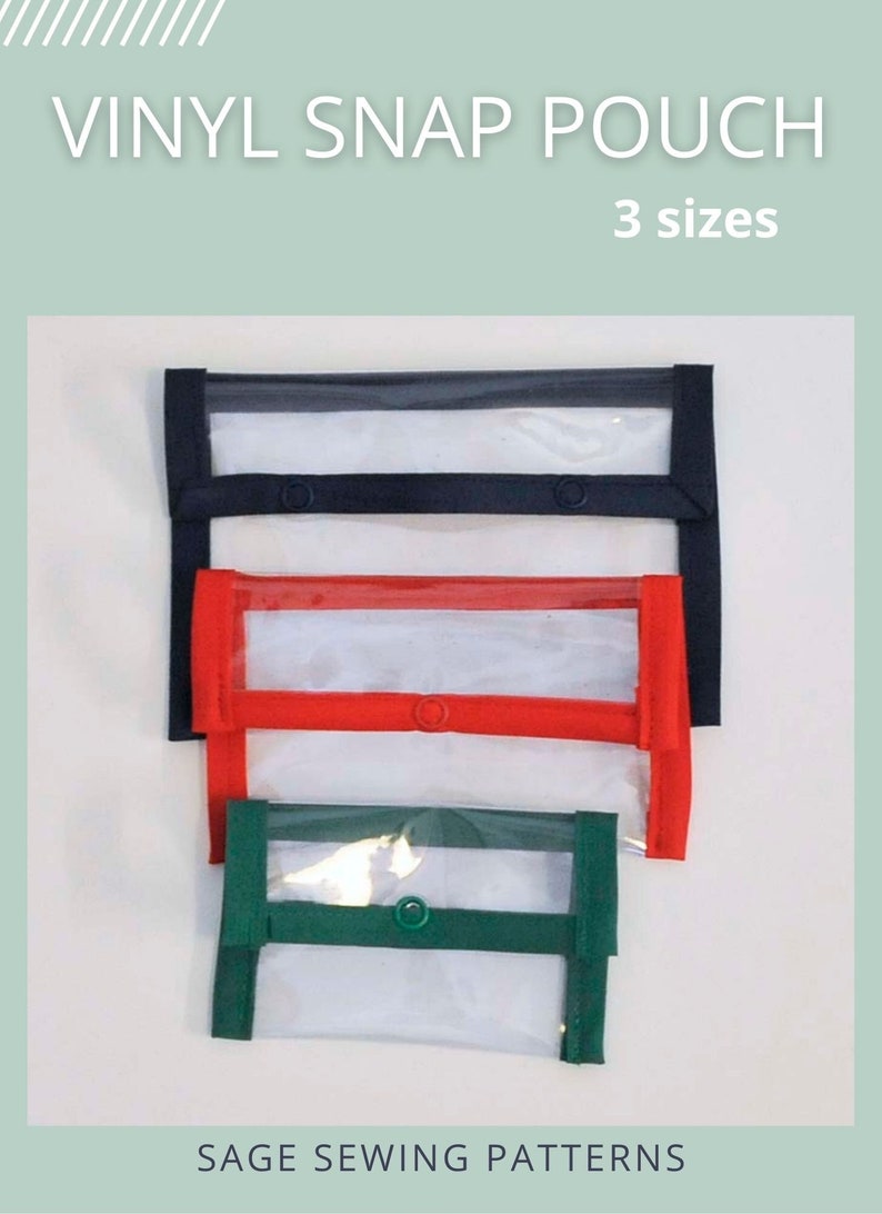 PDF Sewing Pattern Vinyl Snap Pouch, Easy Tutorial for Clear View ...