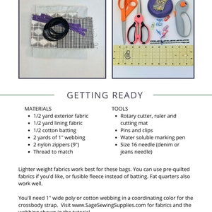 Quilted Crossbody Bag Sewing Pattern, PDF Downloadable Sewing Tutorial ...