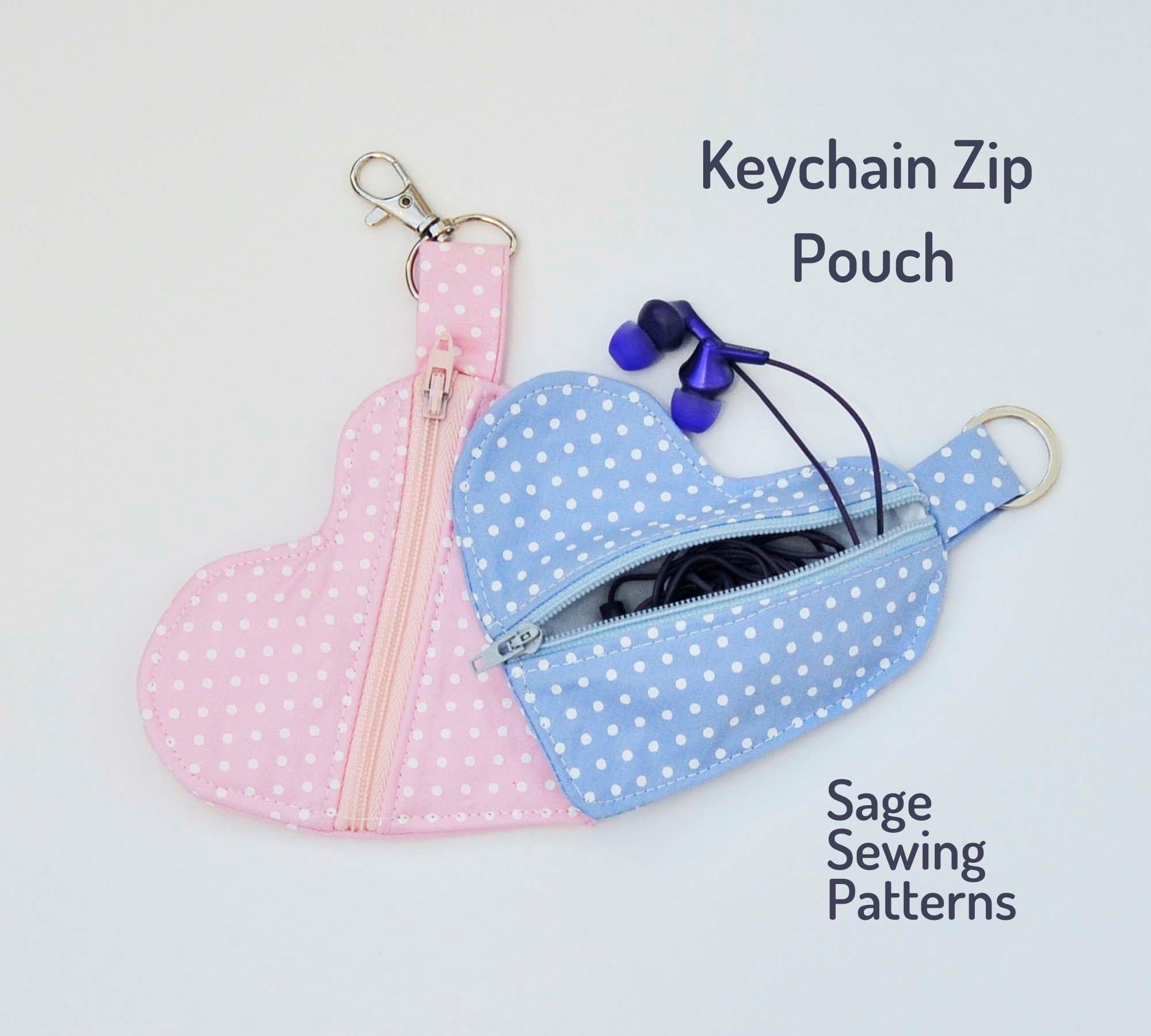 Keychain Zipper Pouch PDF Downloadable Sewing Pattern Coin Etsy UK