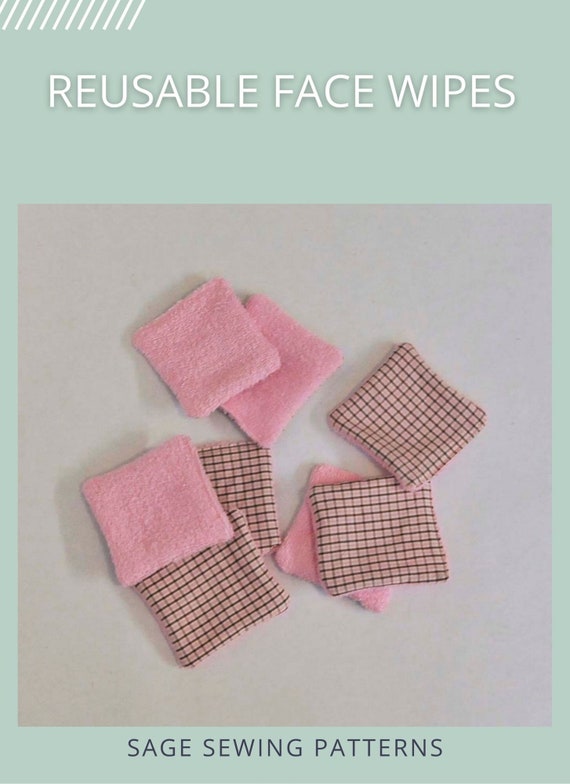 PDF sewing pattern for Reusable Face Wipes, zero waste eco-friendly makeup remover cloth pads sewing tutorial