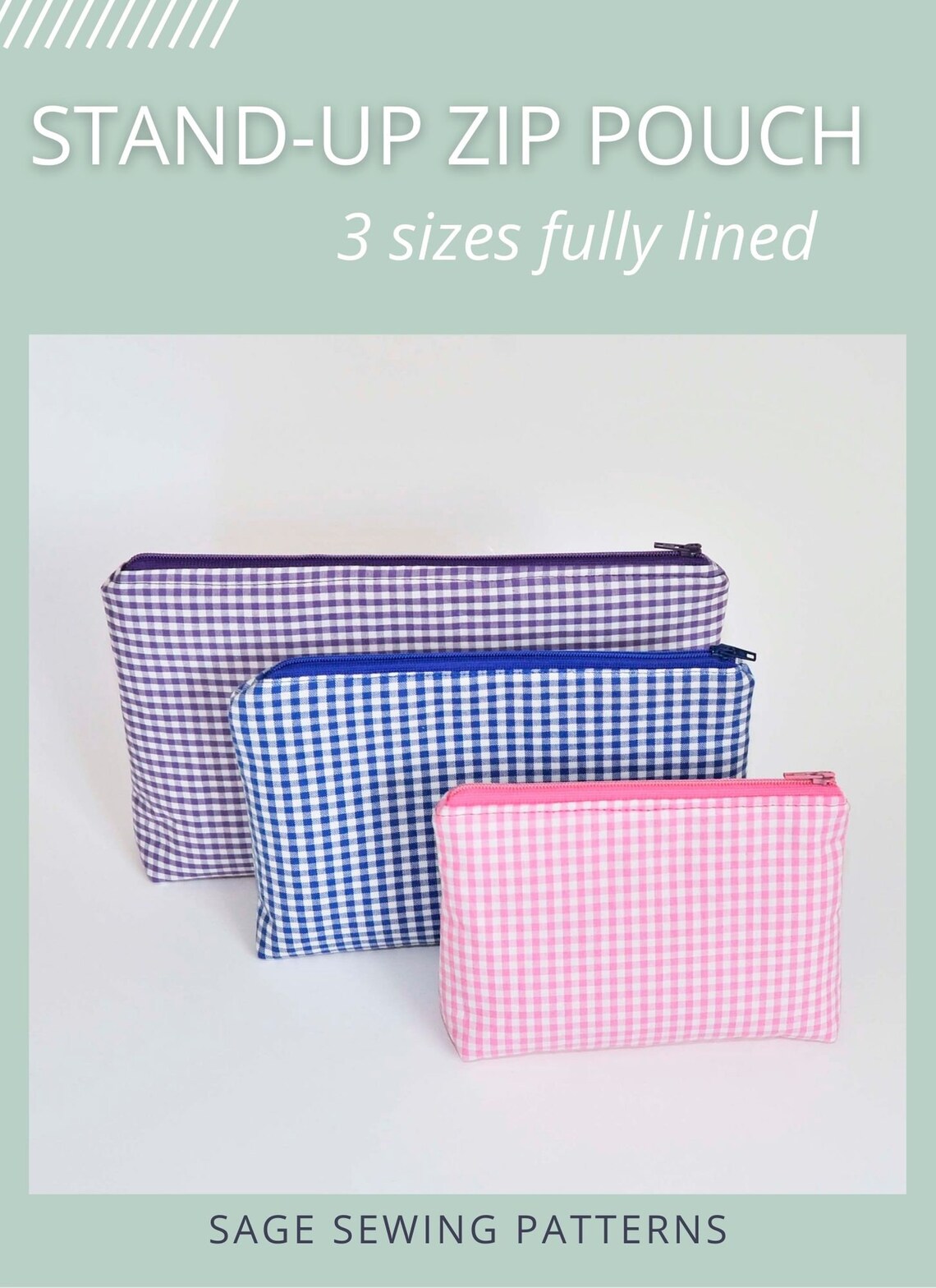 Easy Zipper Pouch Bag PDF Downloadable Sewing Pattern - Etsy