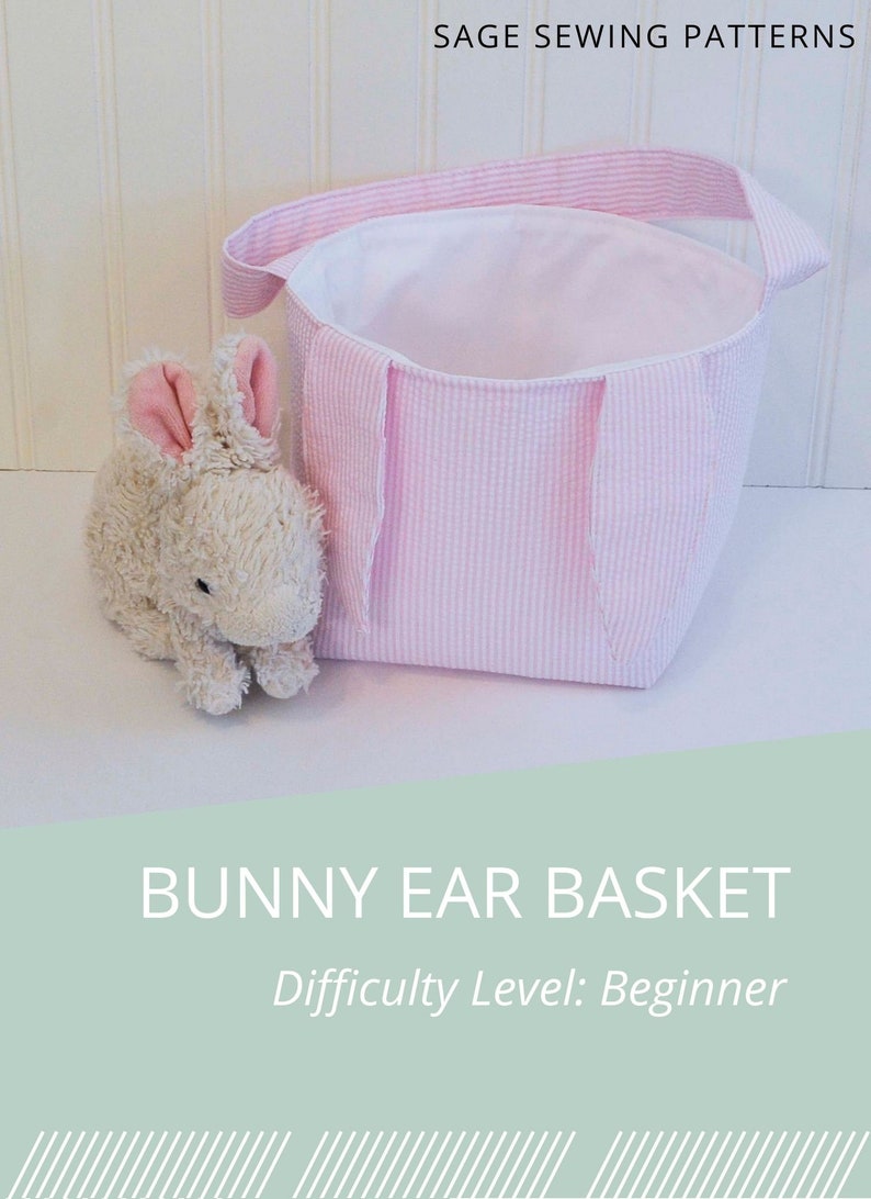 Bunny Ear Basket PDF downloadable sewing pattern Fabric Etsy Bunny Ear Basket PDF downloadable sewing pattern Fabric Etsy