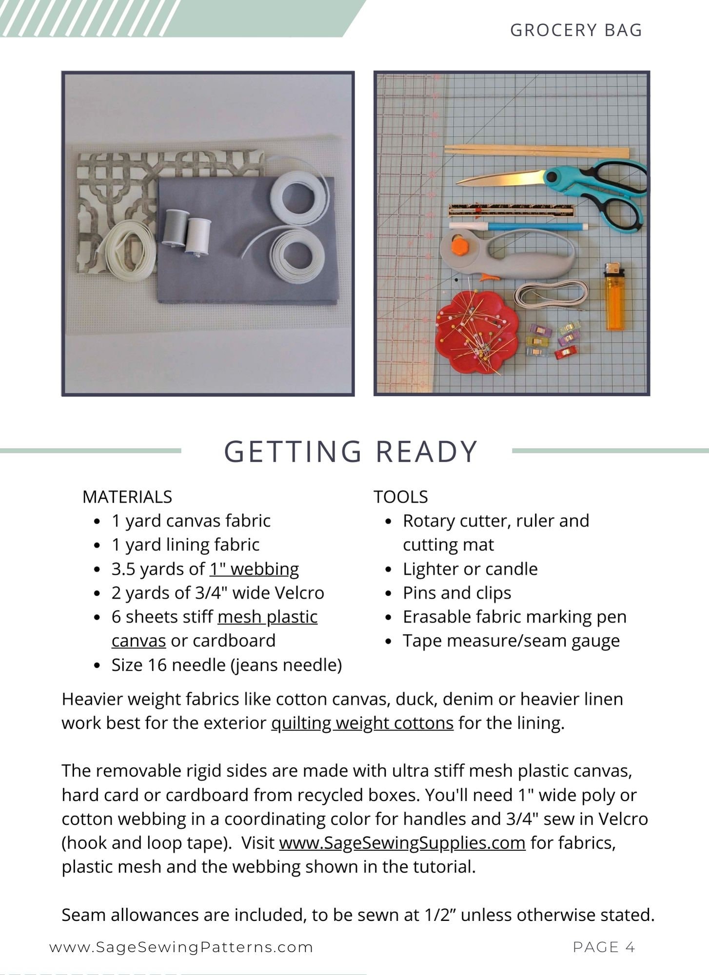 Shopping Box Bag Sewing Pattern Tutorial, PDF Digital Download, Sturdy ...