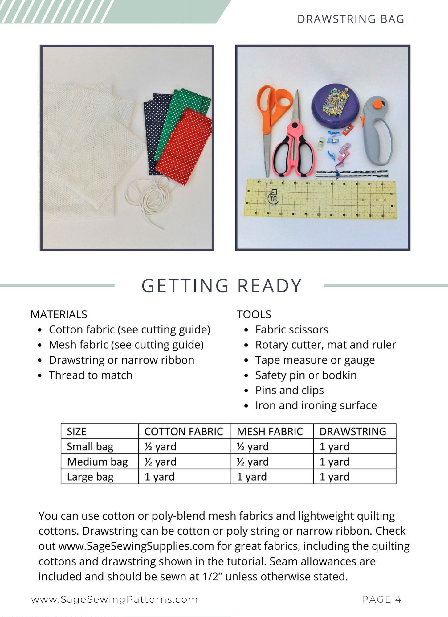 Grocery Bag Bundle of 2 PDF Downloadable Sewing Tutorial, Fabric ...