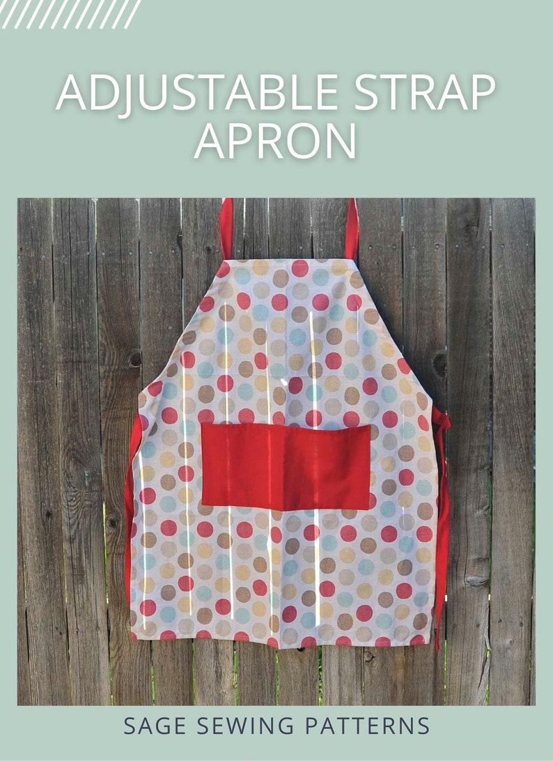 Adjustable Strap Apron Sewing Tutorial Pattern, PDF Sewing Pattern ...