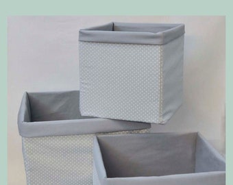 DIY Storage Cube Boxes, PDF downloadable sewing pattern tutorial for home storage organization, easy cubby bin basket