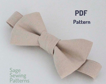 Boys Bow Tie sewing pattern, PDF downloadable sewing pattern instructions and tutorial, infant to teen pre tied bowtie