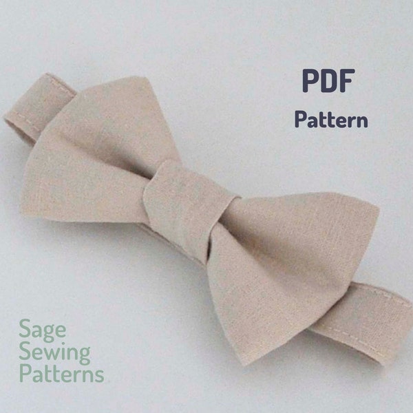 Boys Bow Tie sewing pattern, PDF downloadable sewing pattern instructions and tutorial, infant to teen pre tied bowtie