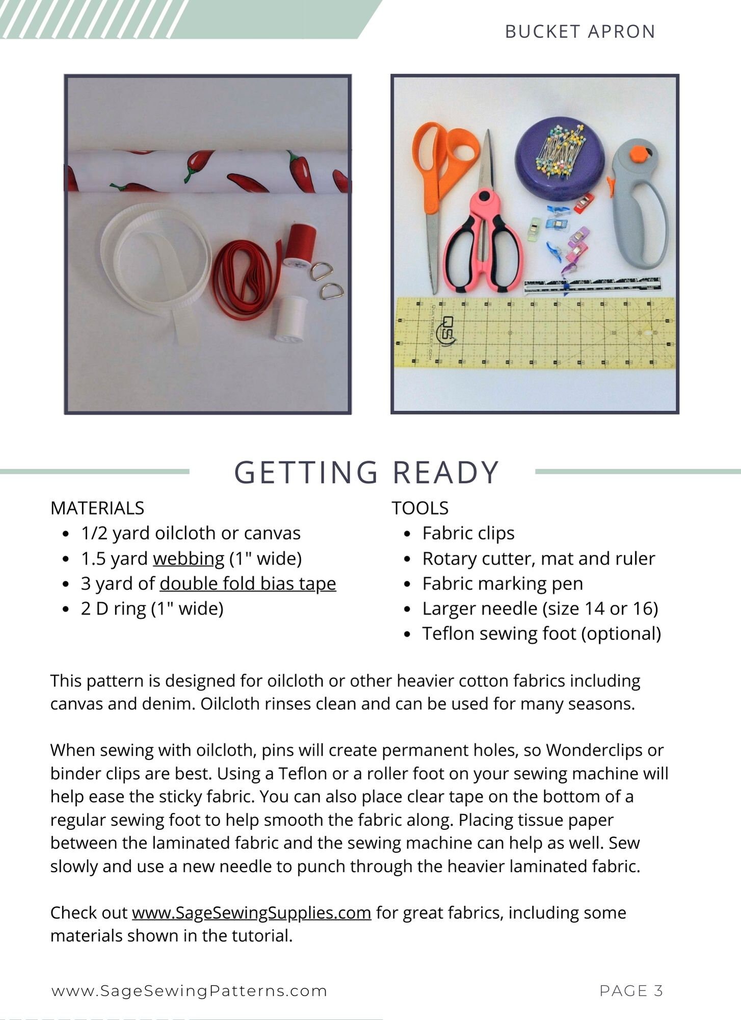 PDF Sewing Pattern Tutorial for Garden Bucket Apron, DIY Utility Half ...