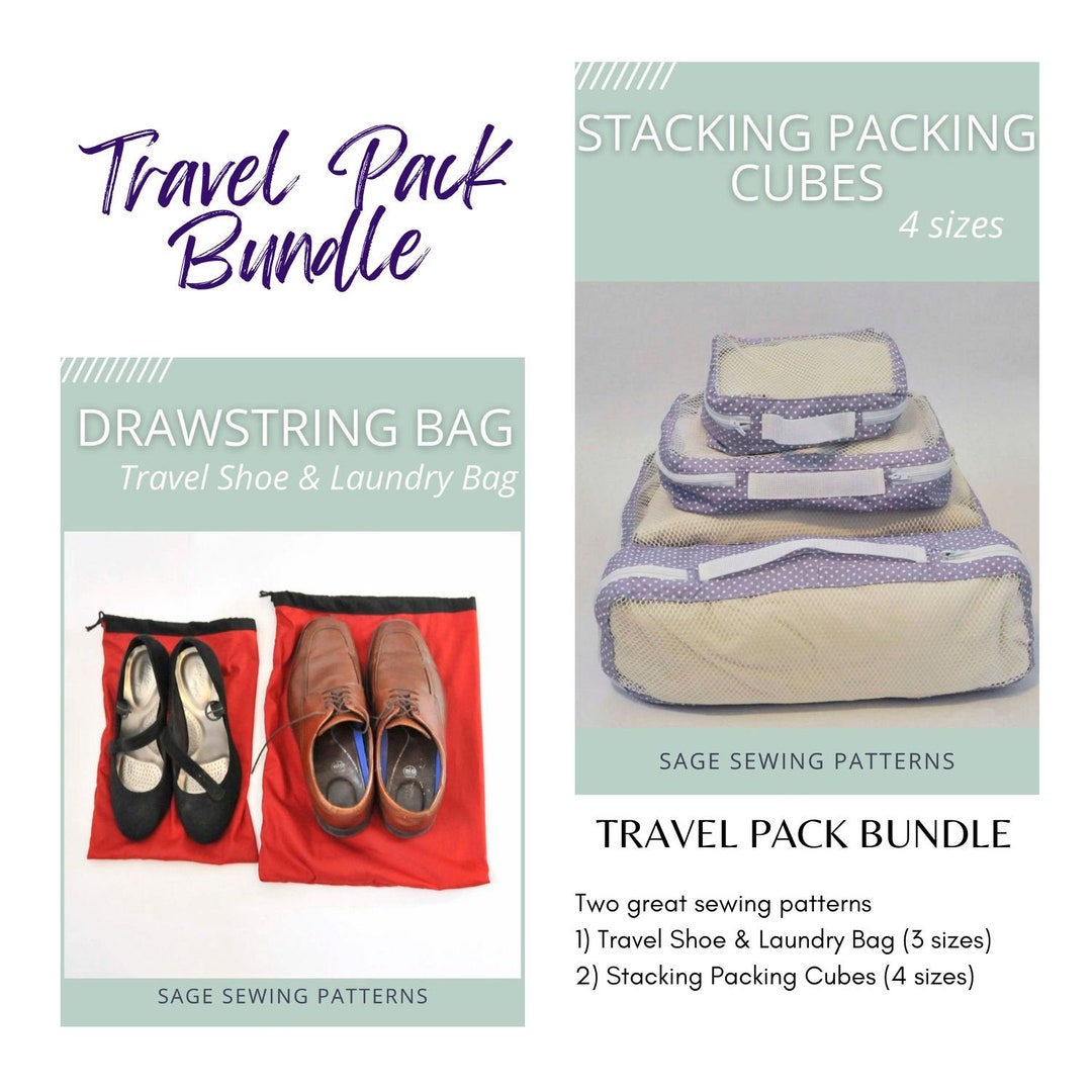 Travel Pack Sewing Pattern Bundle, Sewing Tutorial for Stacking Packing ...