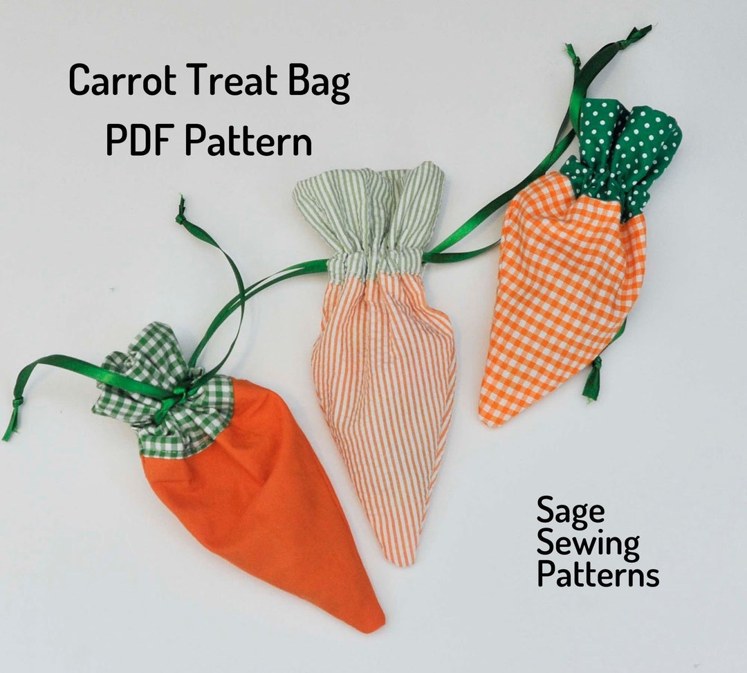 Carrot Treat Bag PDF Downloadable Sewing Pattern Easter - Etsy