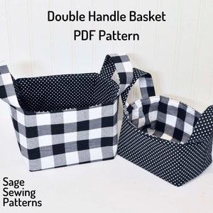 Fabric Basket With Handles, PDF Downloadable Sewing Pattern, Home ...
