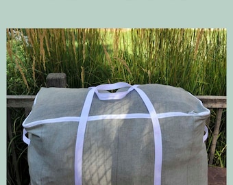 Zip Around Moving Bag, Large zippered storage tote, intermediate level digital download sewing pattern tutorial, college camp travel pack