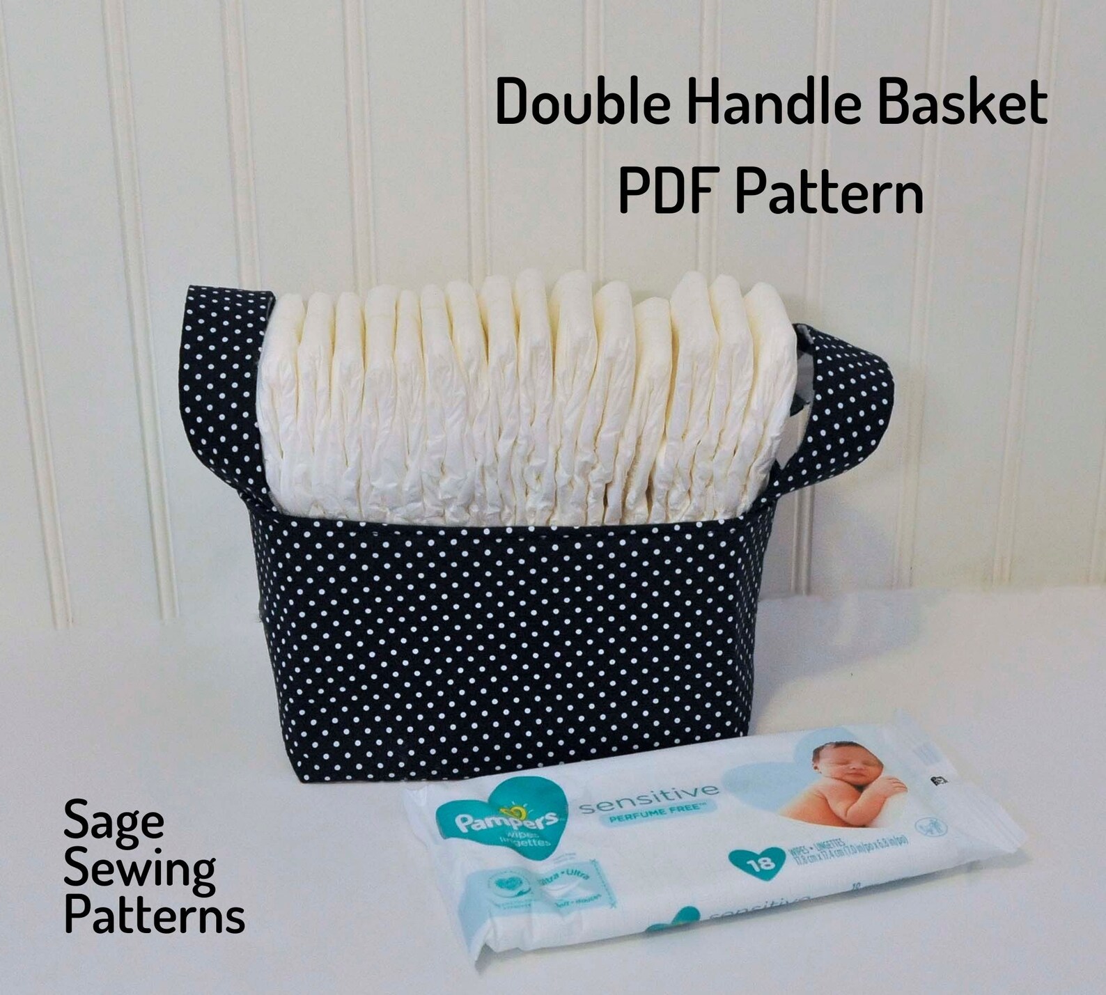 Fabric Basket With Handles, PDF Downloadable Sewing Pattern, Home ...