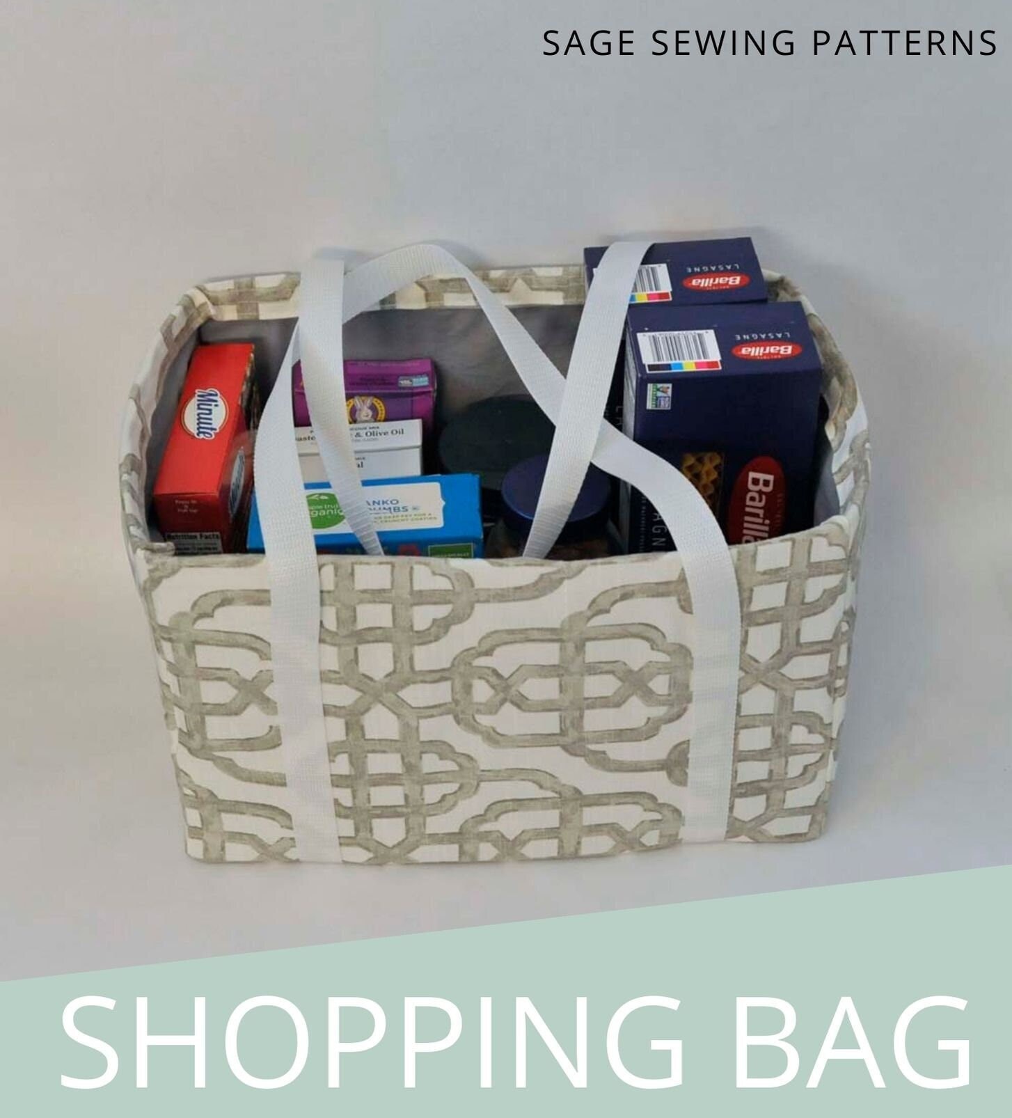 Shopping Box Bag Sewing Pattern Tutorial, PDF Digital Download, Sturdy ...