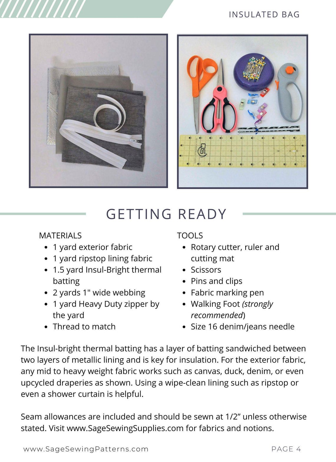 Insulated Grocery Bags Sewing Pattern Tutorial, PDF Digital Download ...