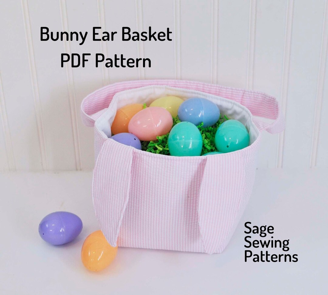 Easter Bunny Basket, PDF Downloadable Sewing Pattern, Fabric Handle ...