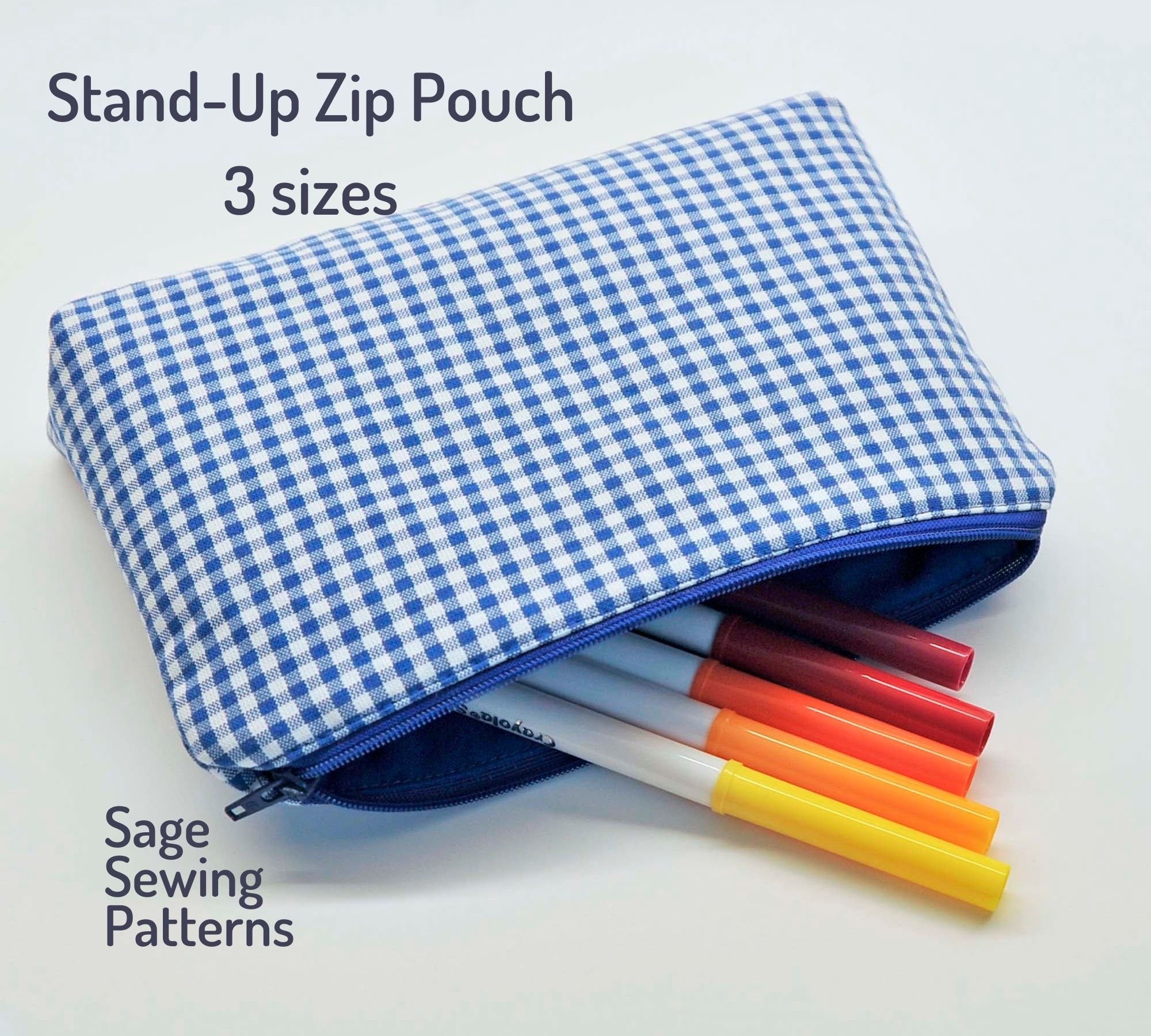 Stand up Zipper Pouch Bag PDF Downloadable Sewing Pattern | Etsy