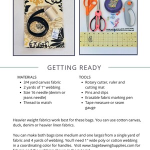 Fabric Grocery Bag Sewing Pattern Tutorial, PDF Digital Download ...