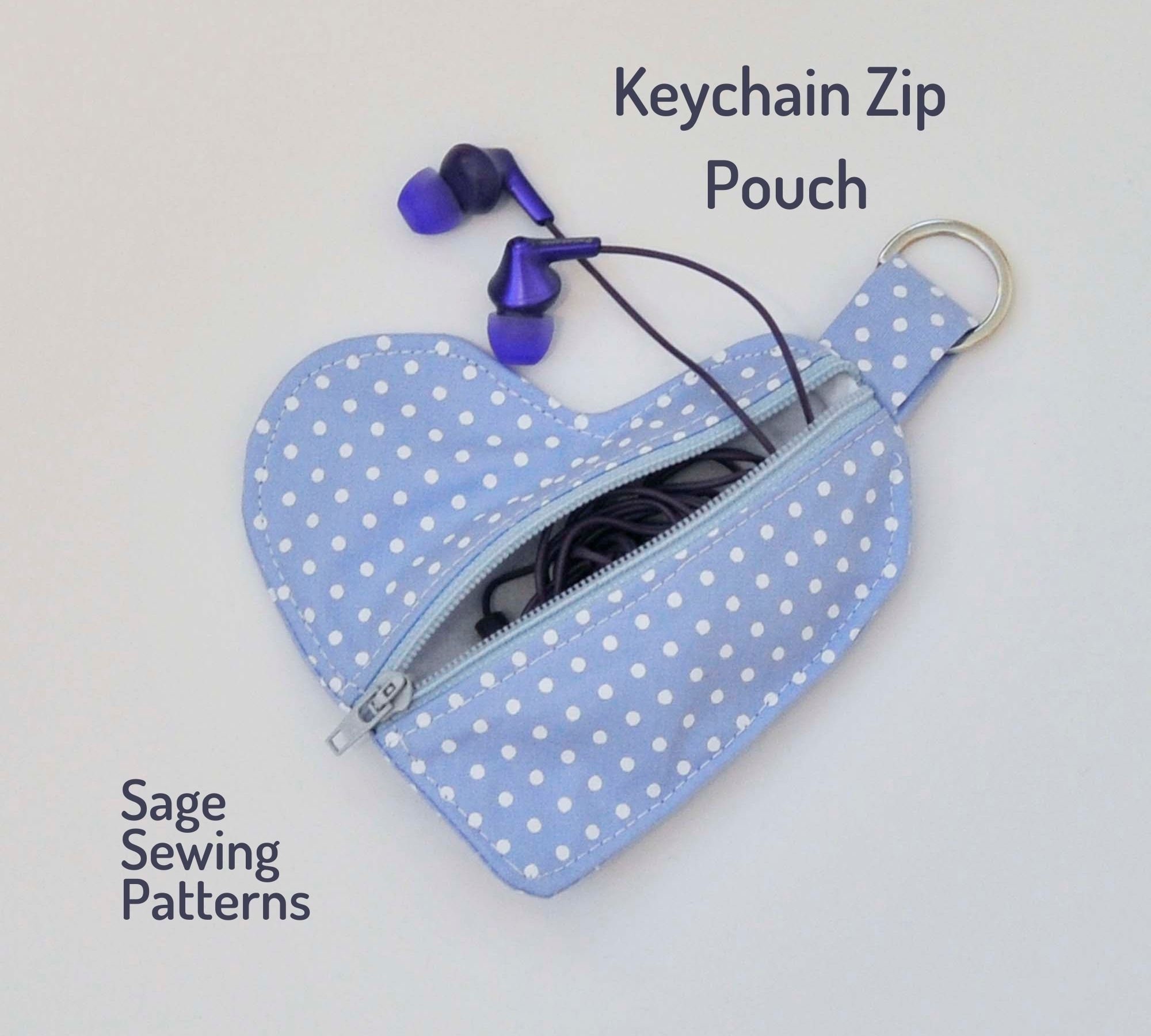Keychain Zipper Pouch PDF Downloadable Sewing Pattern Coin Etsy UK