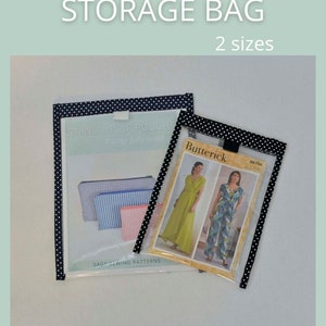 Modello di cucito in PDF Borsa per progetti in vinile trasparente, modello per cucire sacchetto in vinile per borsa con finestra e tutorial di facile visualizzazione, custodia organizzativa per forniture fai-da-te