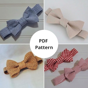 Cartamodello per papillon da bambino, istruzioni per il modello di cucito in PDF scaricabili e tutorial, papillon preannodato da bambino a adolescente