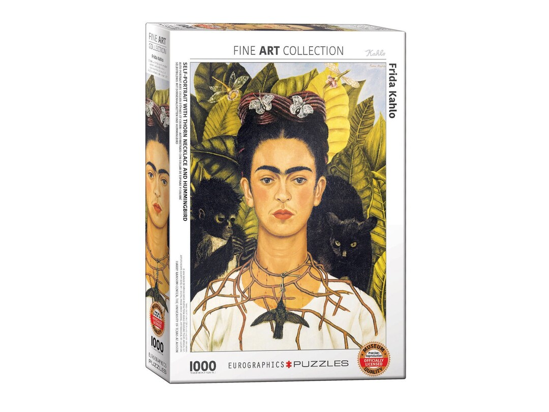 Autoportrait avec collier dépines et colibri par Frida Kahlo Puzzle de
