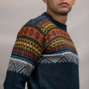 Alpaca Wool Sweater, Woven Wool Pullover Sweater, Men's Wool