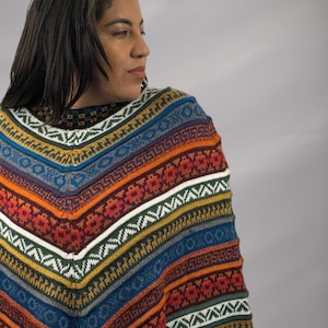 ALPACA PONCHO | Alpaca Wool Poncho | Handcrafed Peruvian Design Alpaca Poncho for Woman I Size Standar - Medium and Large I Best Alpaca Wool