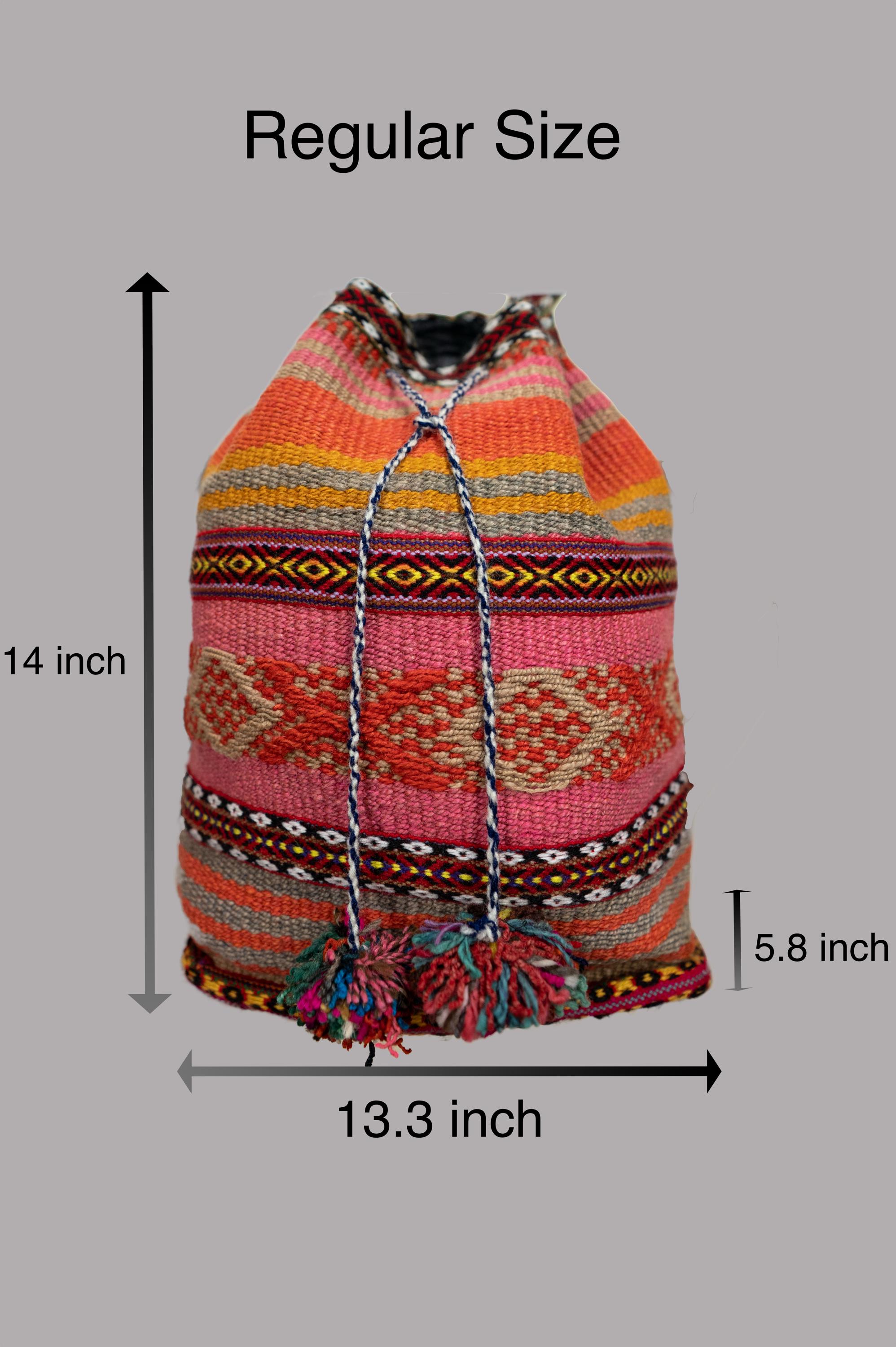 Handwoven Sheep Wool Backpack: Andean Boho Bag - Etsy display picture 1