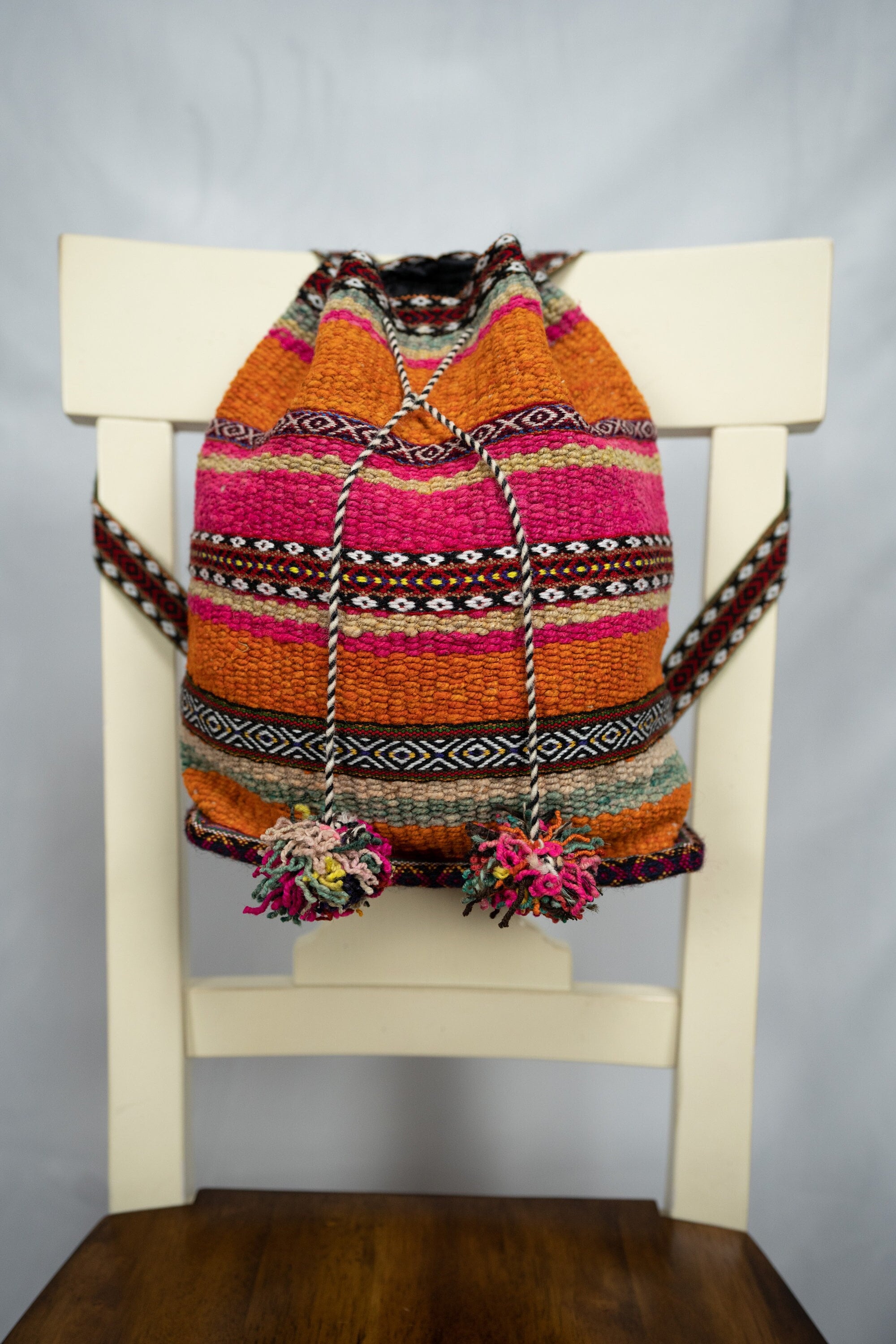 ?NEW?Woven sheep wool backpack Handwoven Sheep Wool Backpack: Andean Boho Shoulder Bag - Etsy main image 4