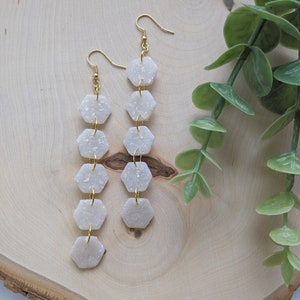 Dangling Opal • Polymer Clay Earrings • Handmade Polymer Clay Earrings • Opal Dangle and Drop Earrings