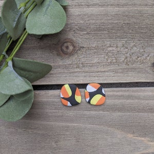 Bowl of Candy Corn Studs • Polymer Clay Earrings • Handmade Polymer Clay Earrings • Bowl of Candy Corn Stud Earrings
