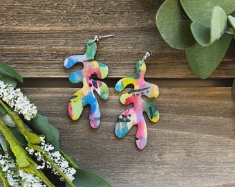 Summertime Rainbows • Polymer Clay Earrings • Handmade Polymer Clay Earrings • Summertime Rainbows Dangle and Drop Earrings