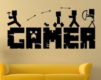 Children's room Wall Art Stickers GAMER Home Décor Decals Kids Room gift Game Room Vinyl Kids den Playroom High quality!