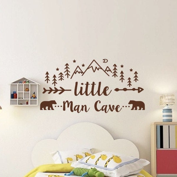 Little Man Cave Vinyl Wall Stickers for Children Bedroom Decors and Decorations Decals